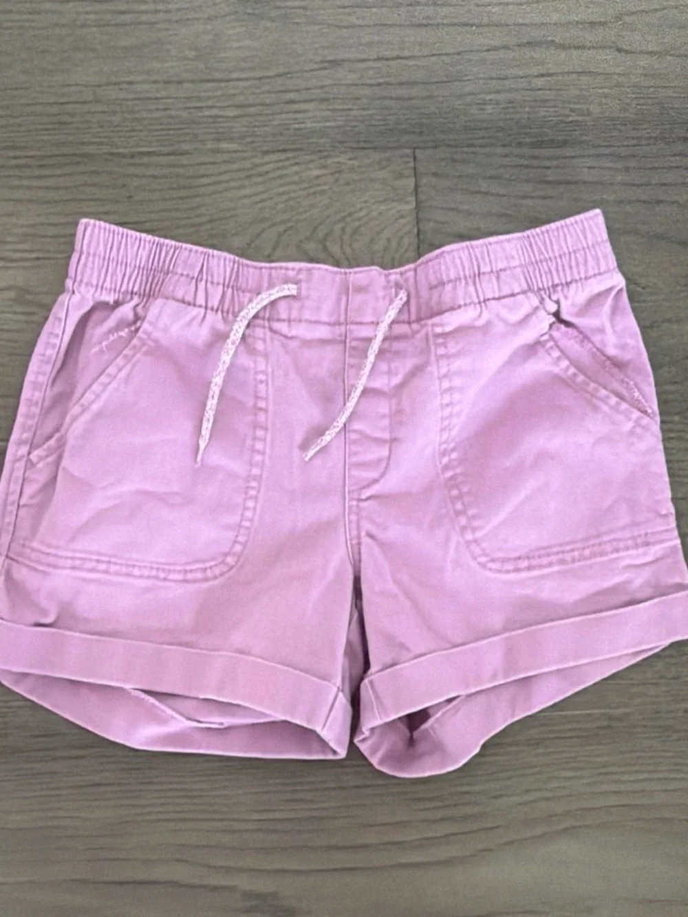 Girls Purple Drawstring Casual Shorts